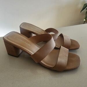 Cityclassified Women's Tan Block Heel Sandals